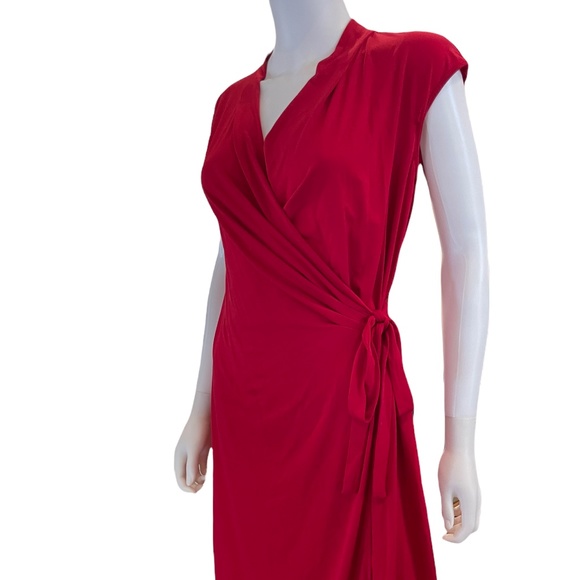 Apt. 9 NWT  Red Wrap Dress size Large ~ Fun & Sexy Easy  Wear !~jersey knit - Picture 3 of 5